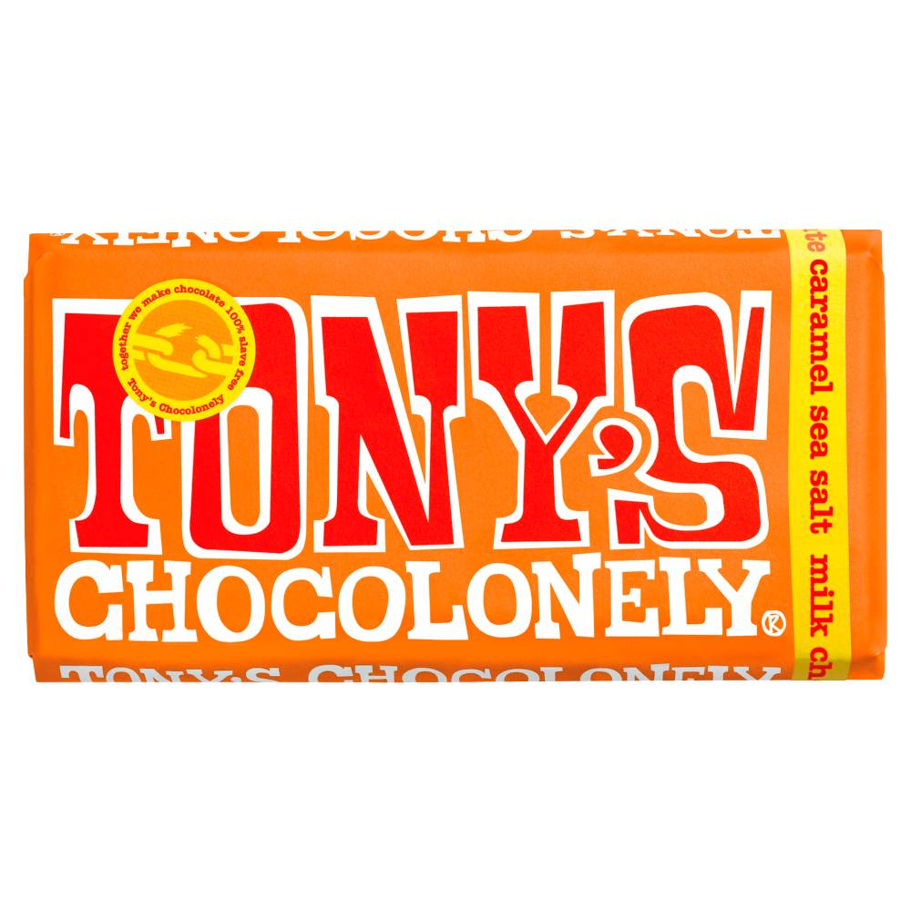 Tony's Chocolonely Milk Chocolate Caramel Sea Salt 180g x 15