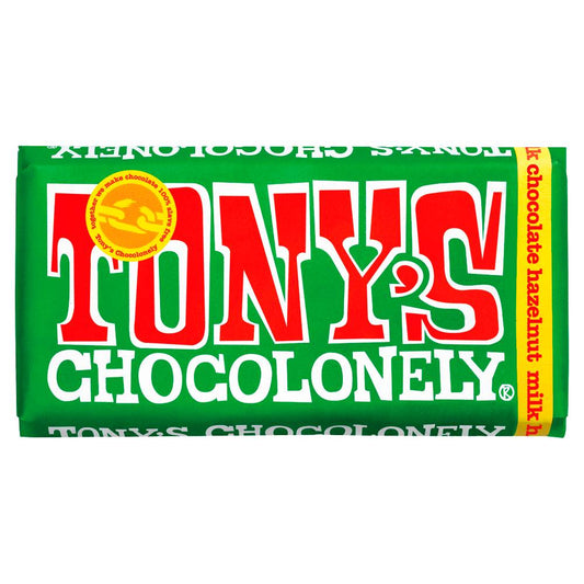 Tony's Chocolonely Milk Chocolate Hazelnut 180g x 15