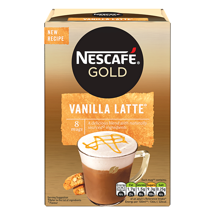 Nescafe Gold Vanilla Latte Instant Coffee 8 Sachets