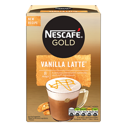 Nescafe Gold Vanilla Latte Instant Coffee 8 Sachets