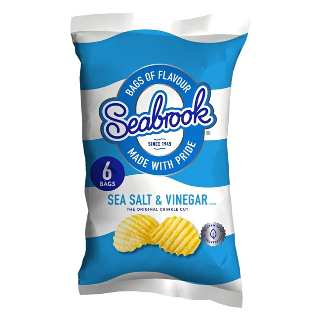 Seabrook Crinkle Cut Sea Salt & Vinegar Crisps 6 Pack x 8