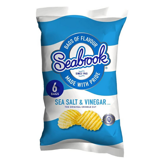 Seabrook Crinkle Cut Sea Salt & Vinegar Crisps 6 Pack x 8