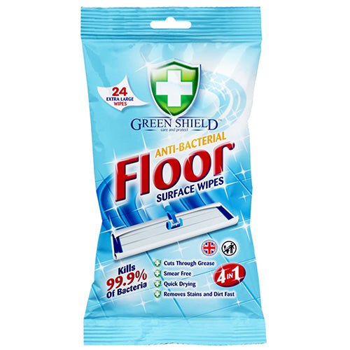 Green Shield Antibacterial Floor Wipes 24 Sheets