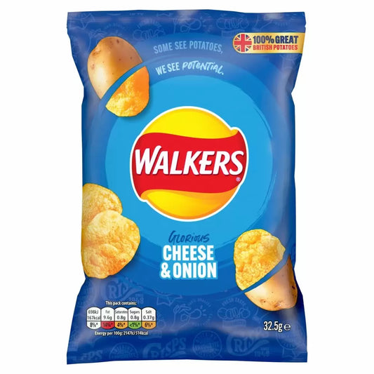 Walkers Cheese & Onion Crisps 32.5g x 32