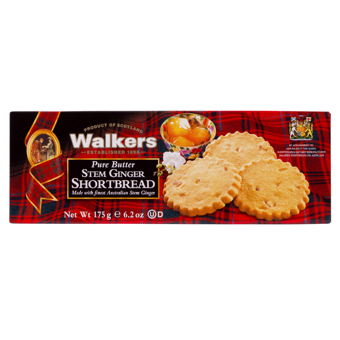 Walkers Pure Butter Stem Ginger Shortbread 175g x 12