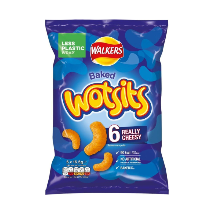 Walkers Wotsits Really Cheesy Snacks 6 Pack x 12