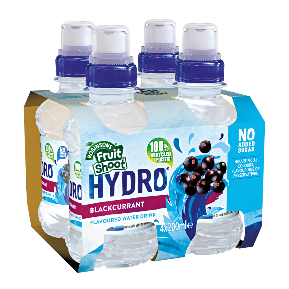 Robinsons Fruit Shoot Hydro Blackcurrant Flavoured Water Drink 4x200ml x 6