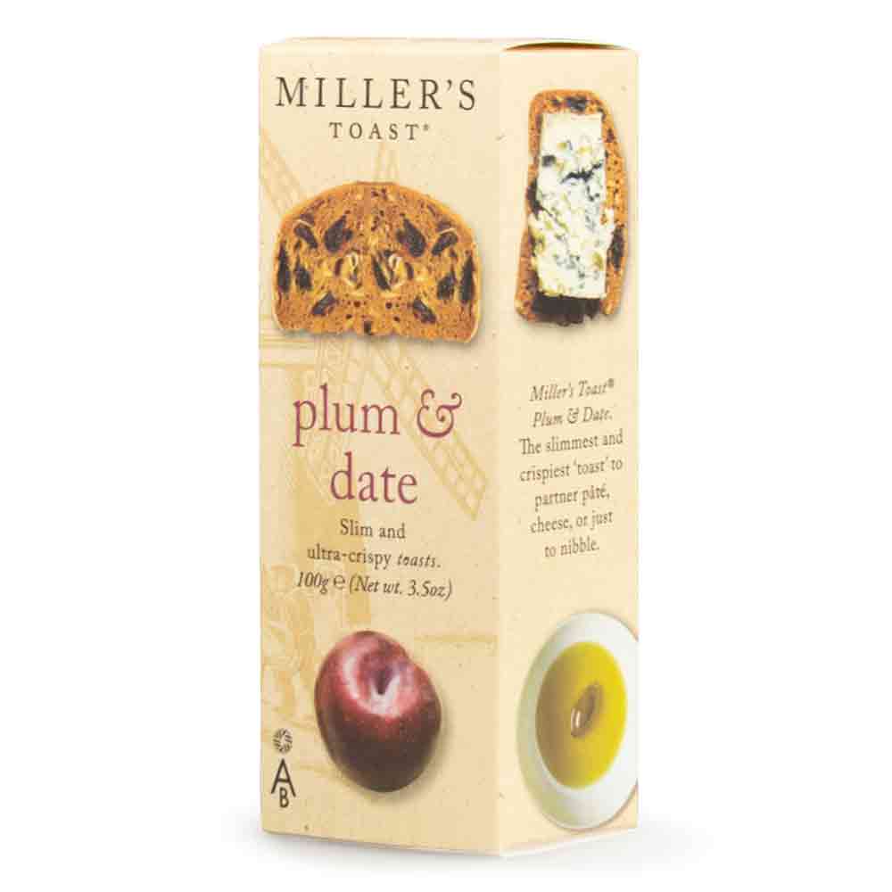 Artisan Biscuits Miller's Toast Plum & Date 100g x 6